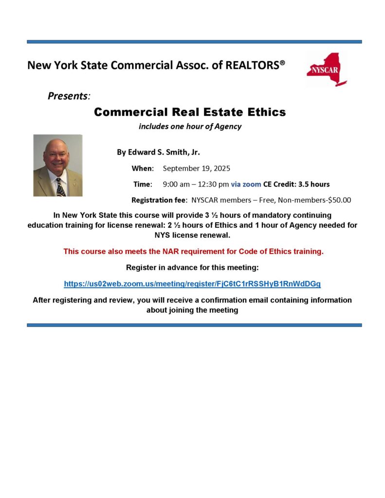 Commercial Real Estate Ethics via Zoom